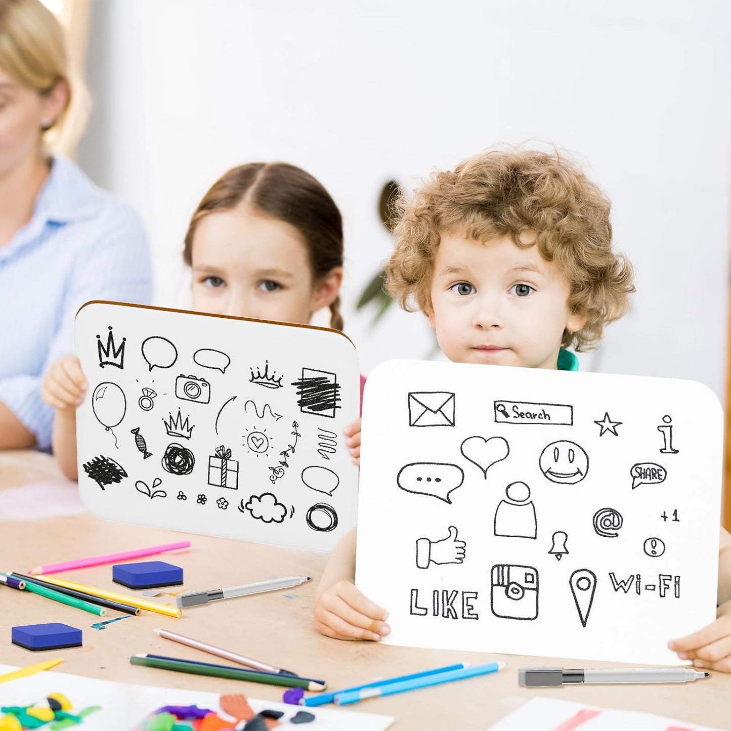 3 Pack Small White Board Dry Erase 5x7 Inch Mini Whiteboard Small Dry Erase Board with Markers Erasers Double Sided Dry Erase Lapboards for Students Teachers School Supplies Meeting Voting (3)