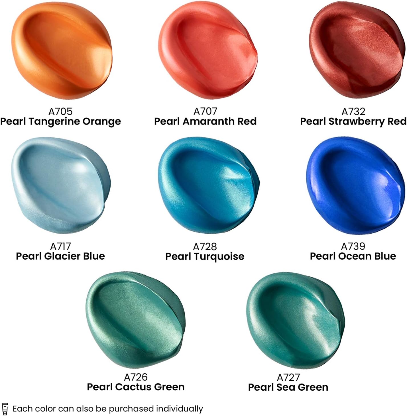 Arteza Metallic Acrylic Paint, Set of 8 Classic Elements Colors 4.06oz Tubes, Rich Pigments, Non Fading, Non Toxic Paints for Artists & Hobby Painters, Art Supplies for Canvas Painting & Crafts