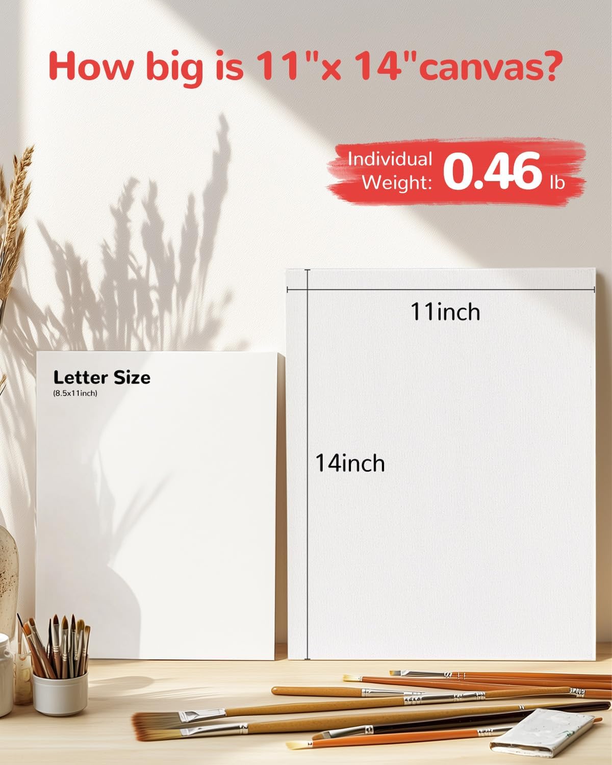 Canvas Boards for Painting 60 Pack, 11x14 Inch Canvas Panels White Blank 100% Cotton Art Supplies for Acrylics Oil Watercolor Tempera Paints