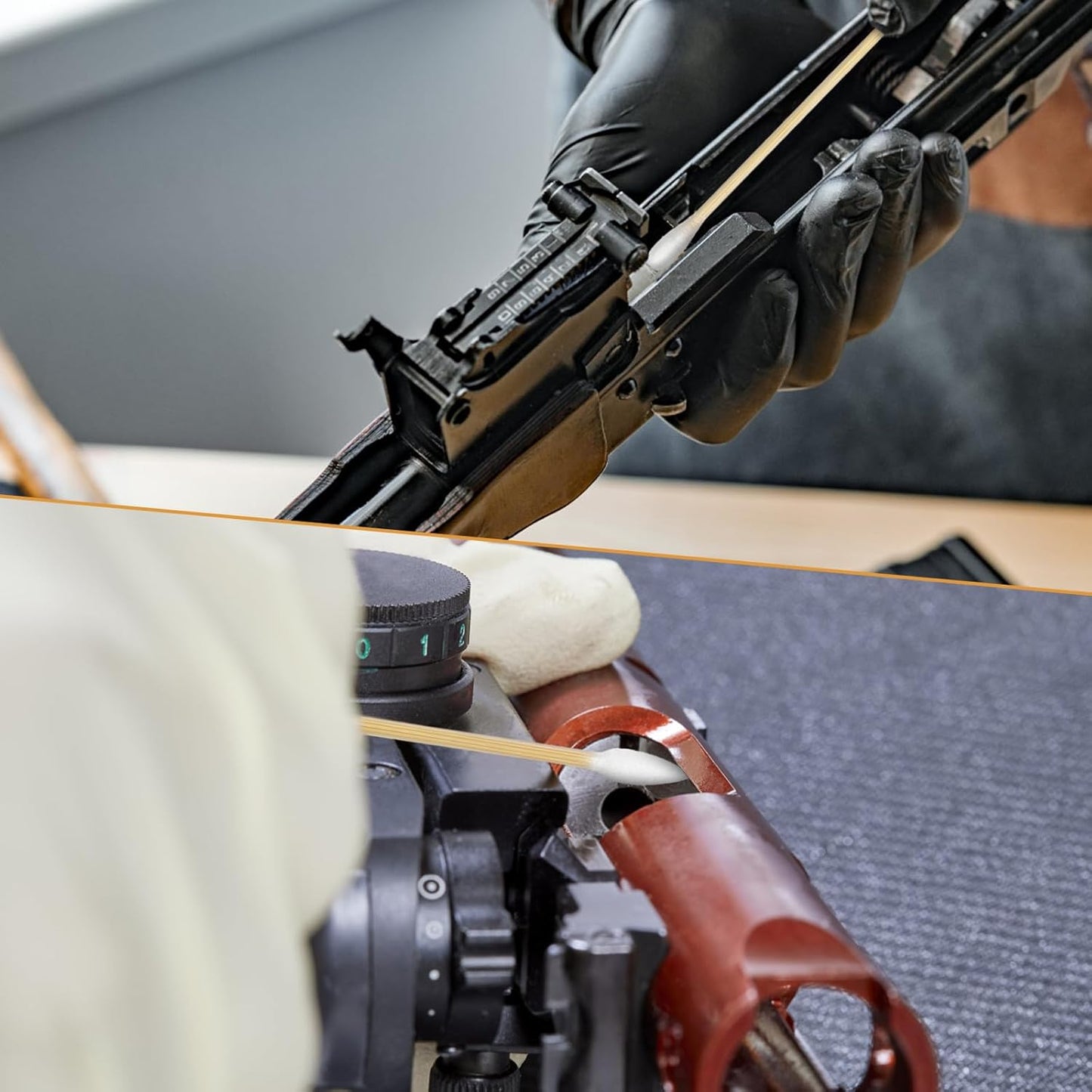 Eyxformula 200/400 Pcs Gun Cleaning Swabs with Double Pointed Tips, 6 Inch Sturdy Bamboo Sticks, Lint Free Long Cotton Swabs for Firearm Maintenance, Precision Cleaning Pistol, Rifle, Handgun, Shotgun