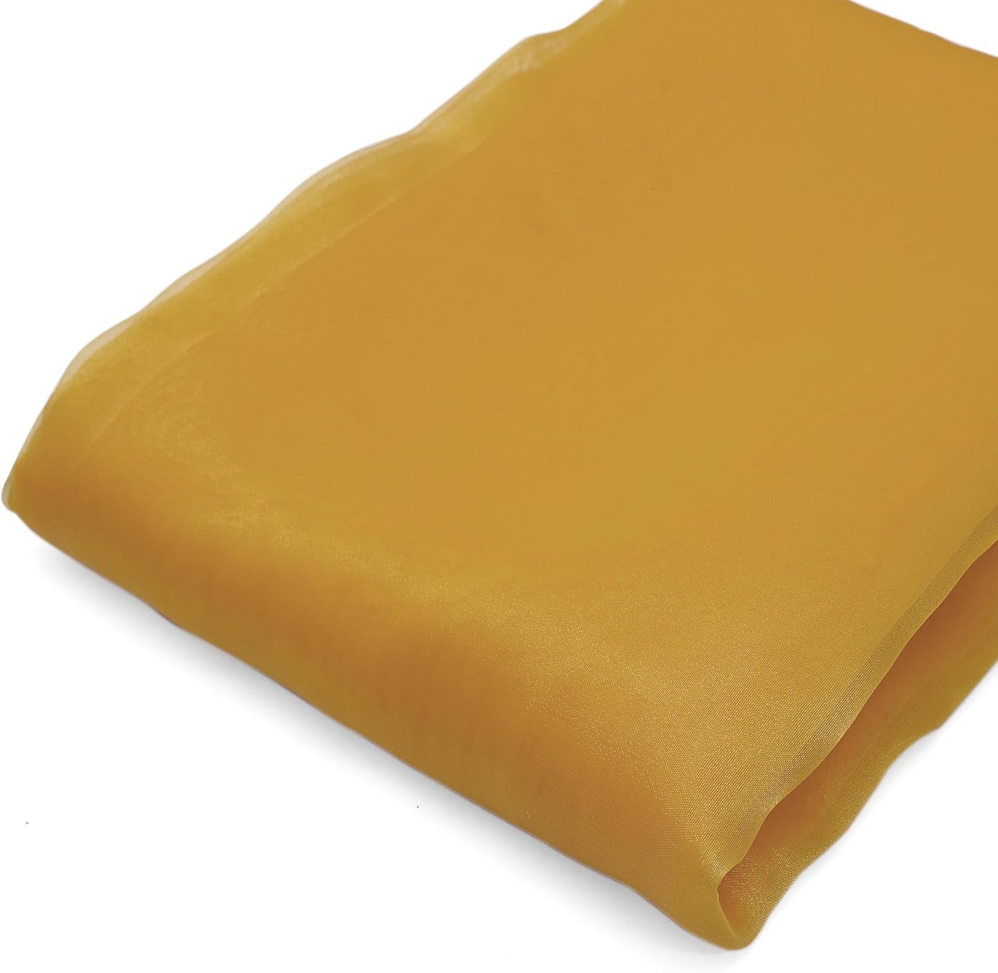 Organza Fabric 10 Yard Bridal Solid Sheer Bolt for Home Décor, Table Décor, Bridal, Fashion, Crafts, Decorations Silky Shiny Organza 44" - (10 Yard, Golden)