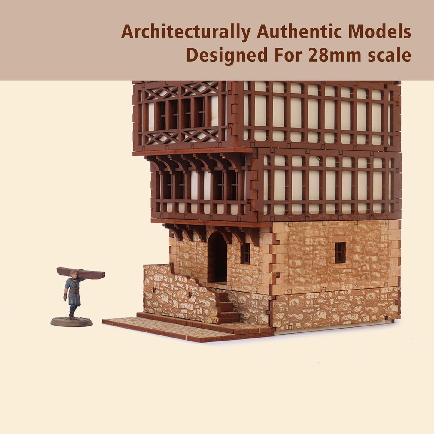 Creaky Timbers P - 3D Wooden Puzzle - 28mm Scale Model Building Kit for Adults, Educational Toy, Creative Gift, DIY Family Activity, Tabletop Miniature Terrain Kit, Architecture