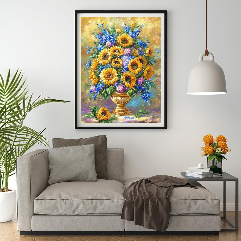 Moohue 14ct Counted Stamped Cross Stitch Kits for Adults Flowers Printed Cross Stitch Patterns Art Crafts Cross Stitch Supplies (Flowers 11)