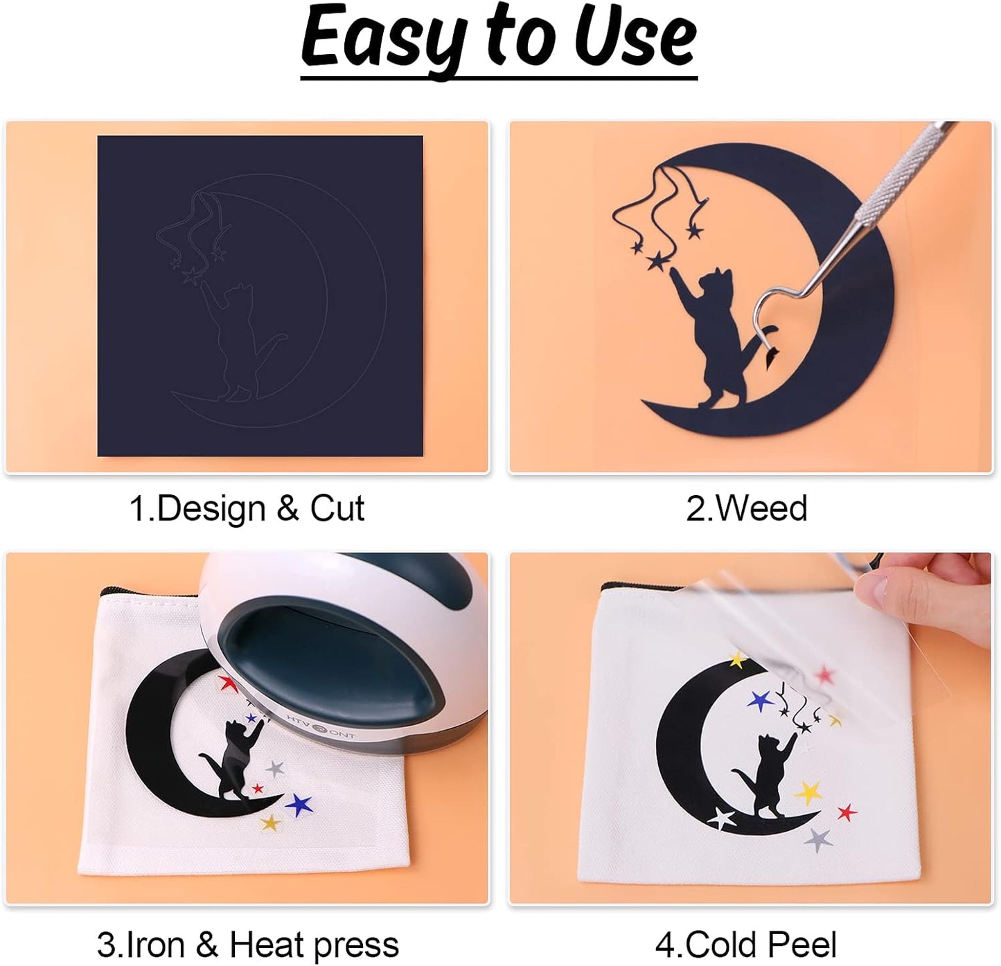 HTVRONT HTV Heat Transfer Vinyl Rolls - 12" x 5ft Blue, Iron on, Easy to Cut & Weed for Shirts & All Cutter Machines (Royal Blue)