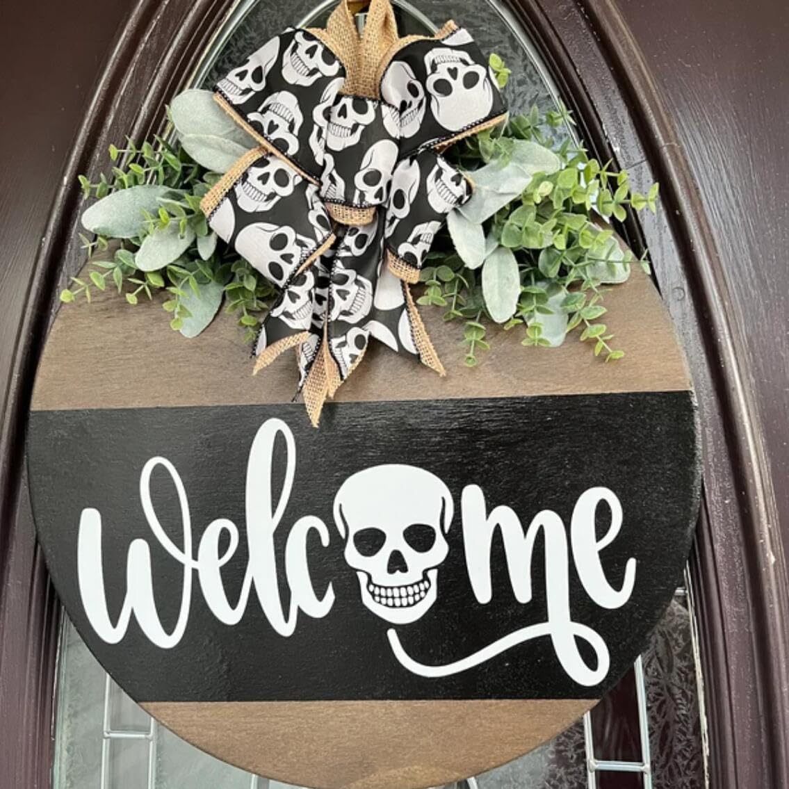 Halloween Stencils for Painting Large Skeleton Welcome Stencil for Porch Sign Reusable Ghost Boo Trick or Treat Templates for Wood Walls Windows Door Mat Fabric Door Hanger