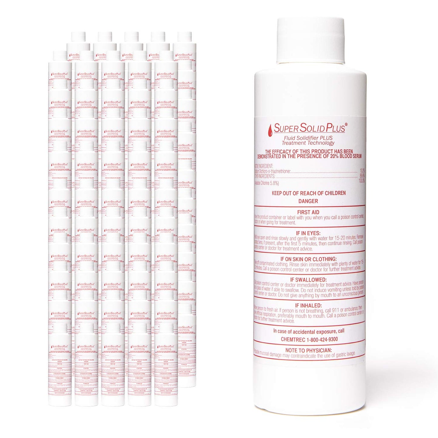 DiSorb Suction Canister Sterilizer Absorbent Powder - Absorbs Bodily Fluids & Blood - For Hospitals, Health Care Facilities, Veterinary Clinics - EPA Approved Solidifier - 2000cc -100 Bottles Per Case