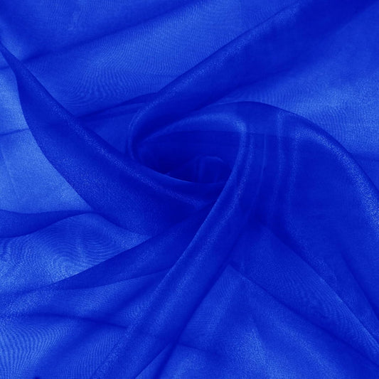 VACVELT Sheer Organza Fabric by The Yard, 60 Inch Wide Royal Blue Organza Fabric Bolt Bridal Sheer Tulle Fabric, Silk Organza Roll for Wedding Party Decorations Backdrop Curtain (10 Yards)