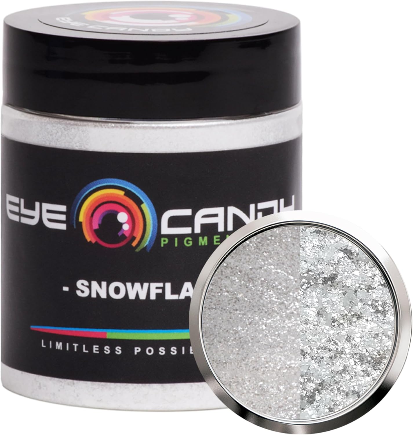 Eye Candy Pigments Premium White Mica Powder - Snowflake (25gr) - for Epoxy, Resin, Soap, Paint, Woodworking, Acrylic Pouring, Bath Bombs, Fishing Lures - DIY Arts and Crafts Additive