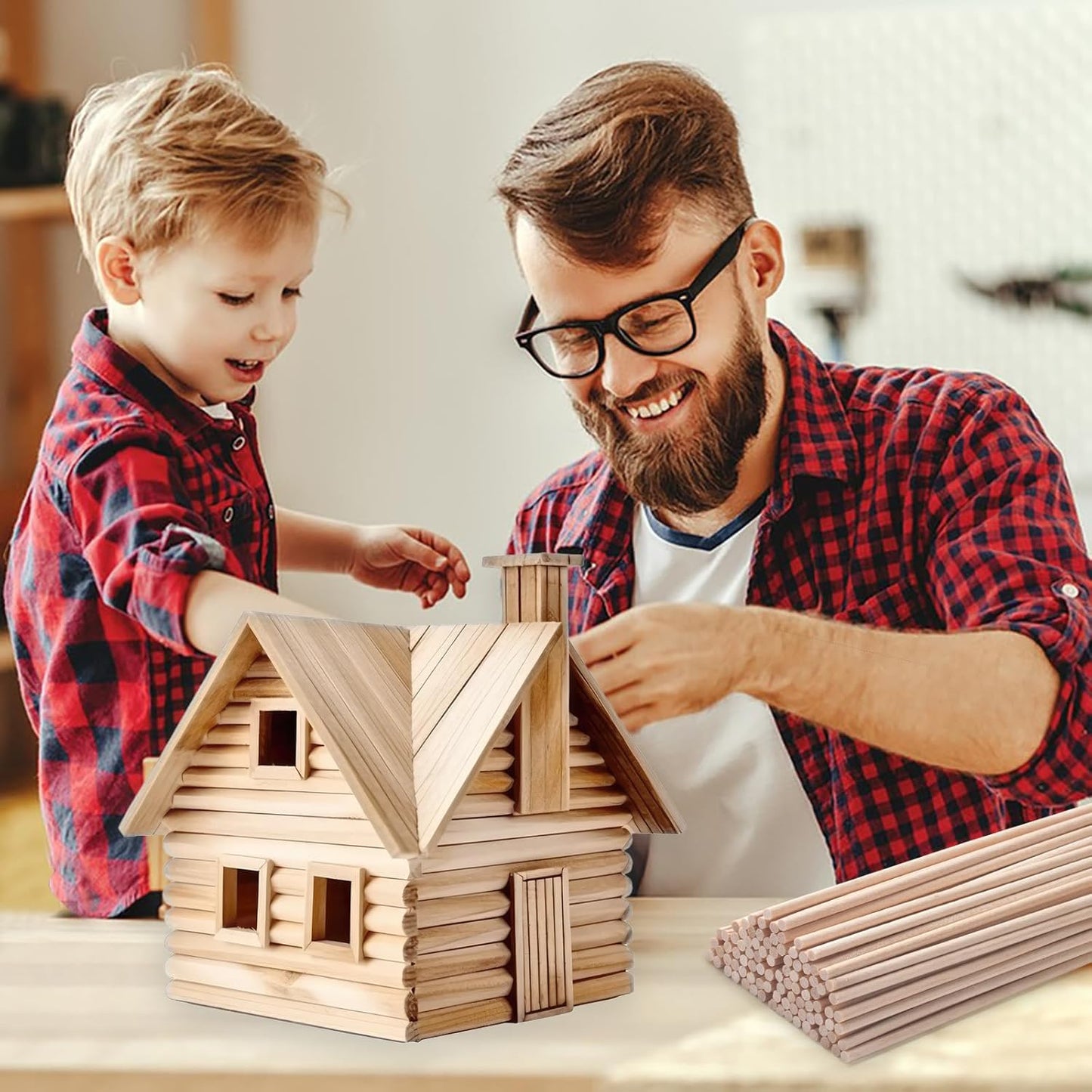 1/8 x 6 Wooden Dowels Wooden Sticks for Crafts, 200 PCS Round Wood Dowel Rods for Lollipops, Tiered Cake Dowels, Small Unfinished Hardwood Sticks for Crafting Arts and Crafts, Photo Props