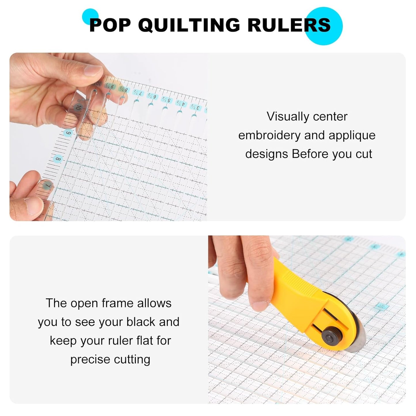 Acrylic Quilting Ruler 11.5" x 10.5" for Precise Fabric Cutting Quilt Rulers Quilting Sewing Tools Slotted Rulers,Stripology Ruler for Quilting