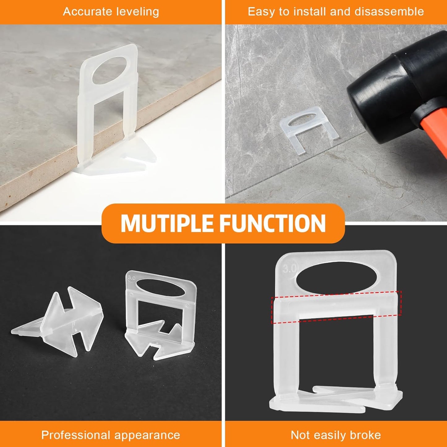 DGSL Tile Leveling System, 3500-Piece Tile Spacers Clips 1/16 Inch Tile Tools, Tile Installation Tools for Professional Ceramic Tile and Stone Installation