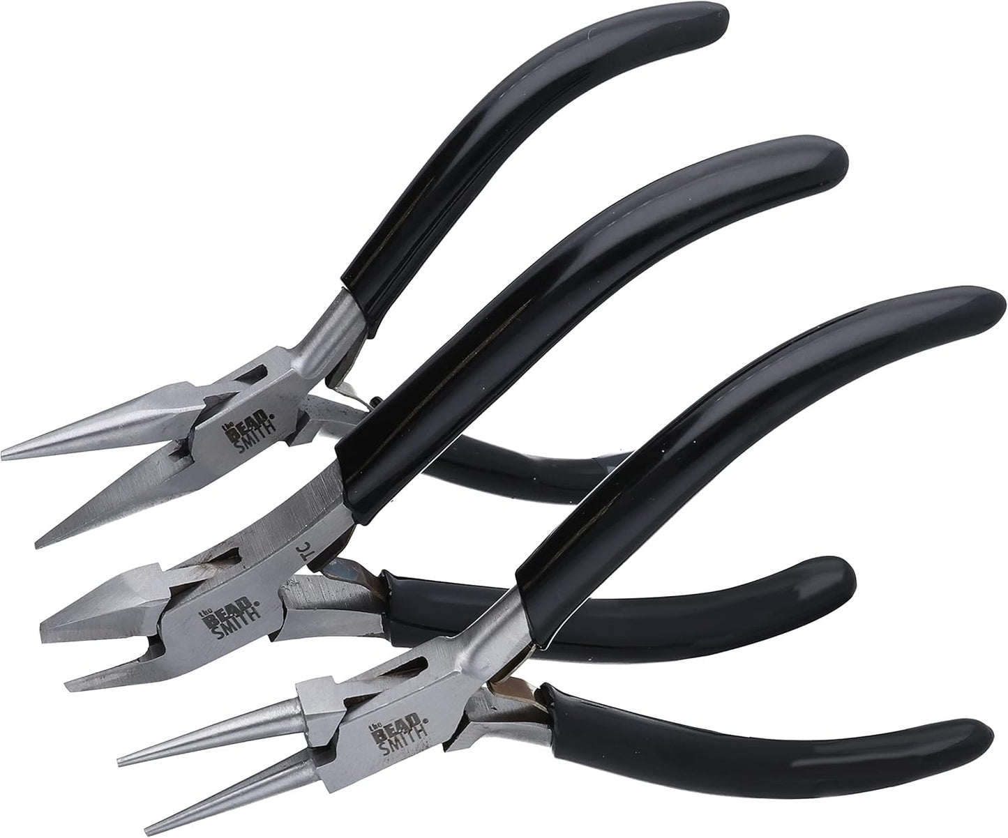 The Beadsmith Precision Series Pliers Set – 3-Piece Kit: Chain Nose, Round Nose and Flush Cutter with Tungsten Carbide Blades – Make Bracelets, Necklaces & Earrings – Tools for Jewelry Making
