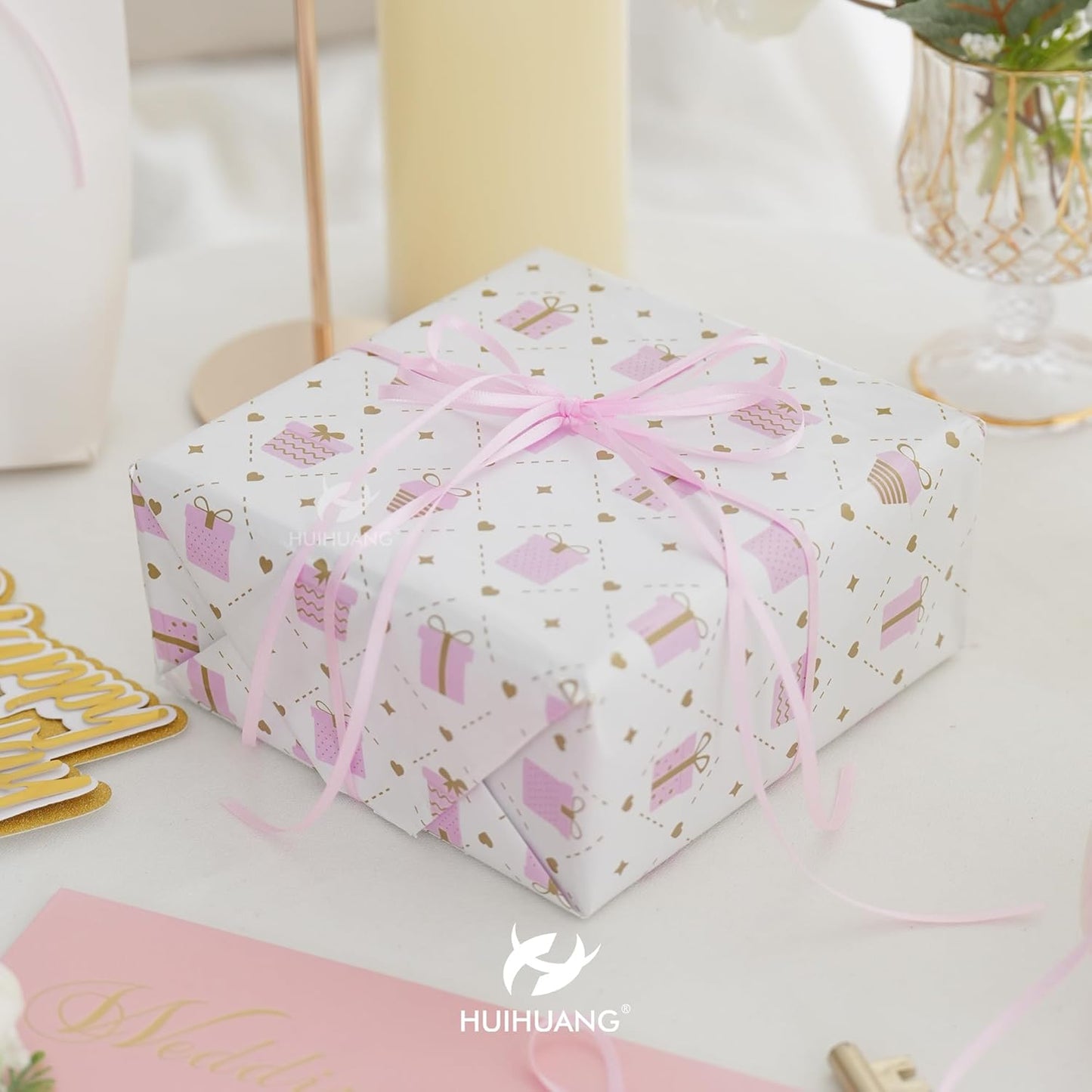 HUIHUANG Solid Color Satin Ribbon 1/8 inch x 100 Yards Roll Ribbon Light Pink Thin 1/8 Satin Ribbon for Crafts Sewing Baby Shower Decor Gift Wrapping (Light Pink)