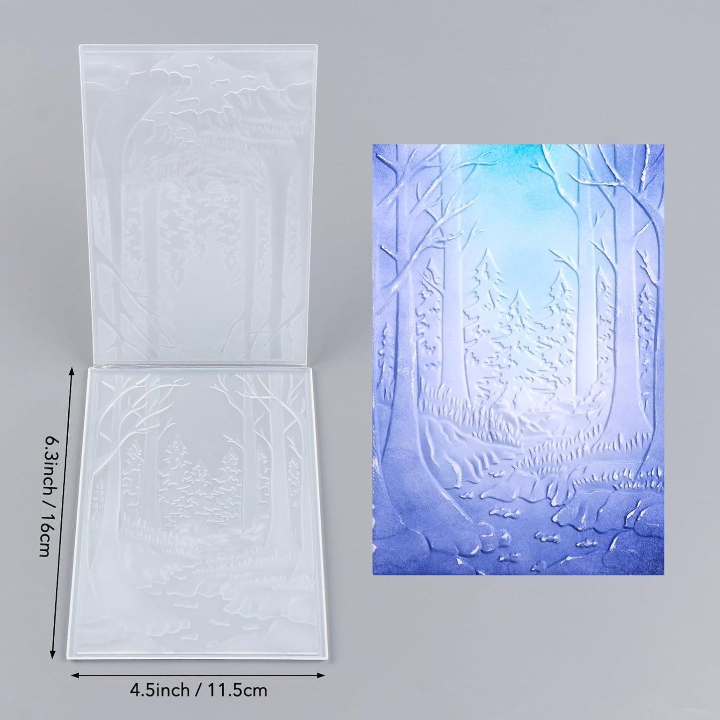 BAOFALI 3D Embossing Folder for Card Making,Deep Forest, Trees Texture Plastic Texture Fades Embossing Folder Template for Scrapbooking Cardstock Album DIY Decoration Paper Crafting 6.3x4.5inch
