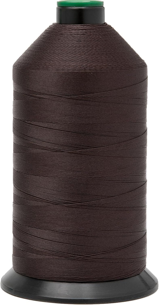 Extra Strong Bonded Nylon Thread #69 Tex70 – 16 OZ, 6000yds, Versatile Stitching Solution for Leather, Upholstery, Canvas Repair and More (Dark Brown)