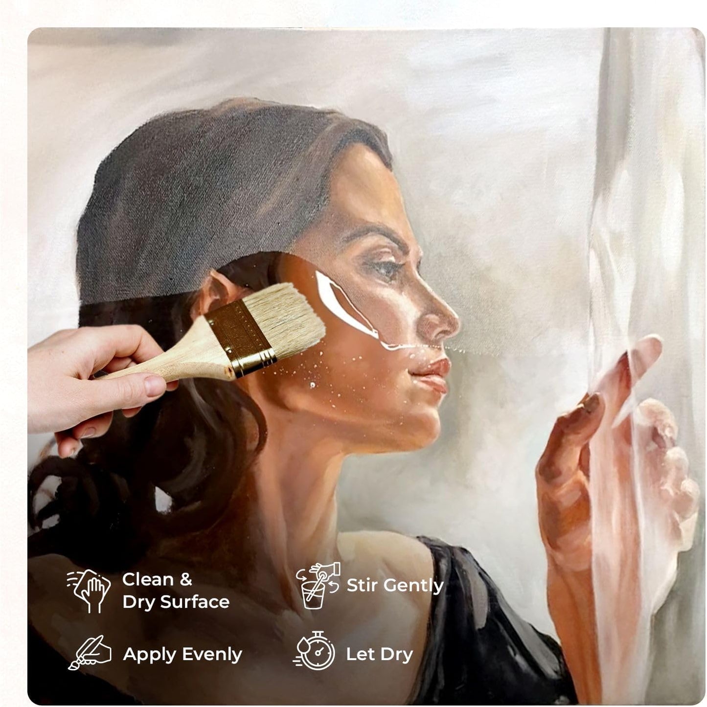 GRANOTONE Acrylic Artist's Varnish | High Gloss Finish | Non-Yellowing | Non-Toxic | Anti-Crazing | for Pro Artists, Hobby Painters & Kids | Made in India | 200 ML (6.76 fl oz)