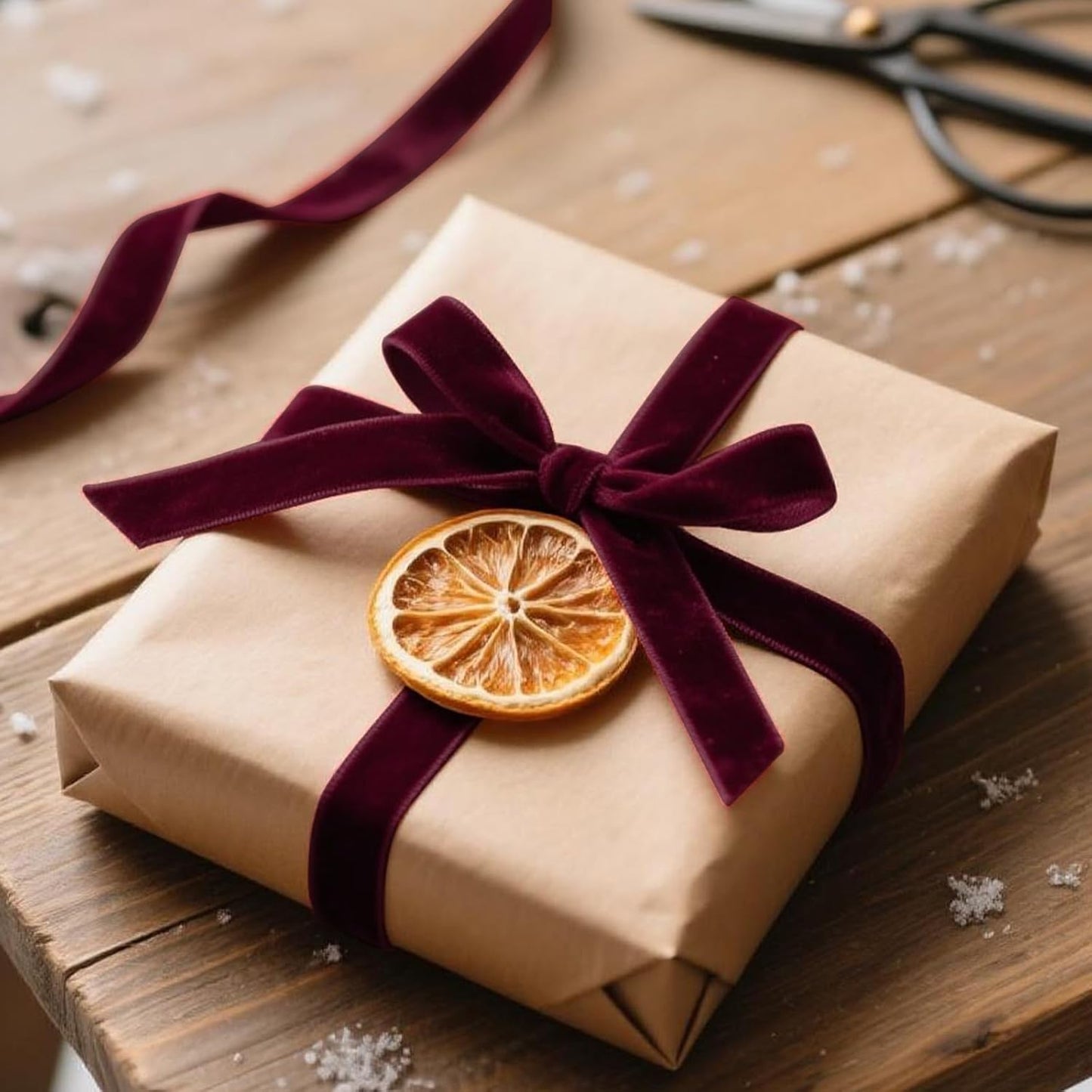 LaRibbons Thin Velvet Ribbon 3/8 Inch x 25 Yards, Burgundy Velvet Ribbon for Christmas Tree, Gift Wrapping, Wreath Bow, Outdoor Decoration