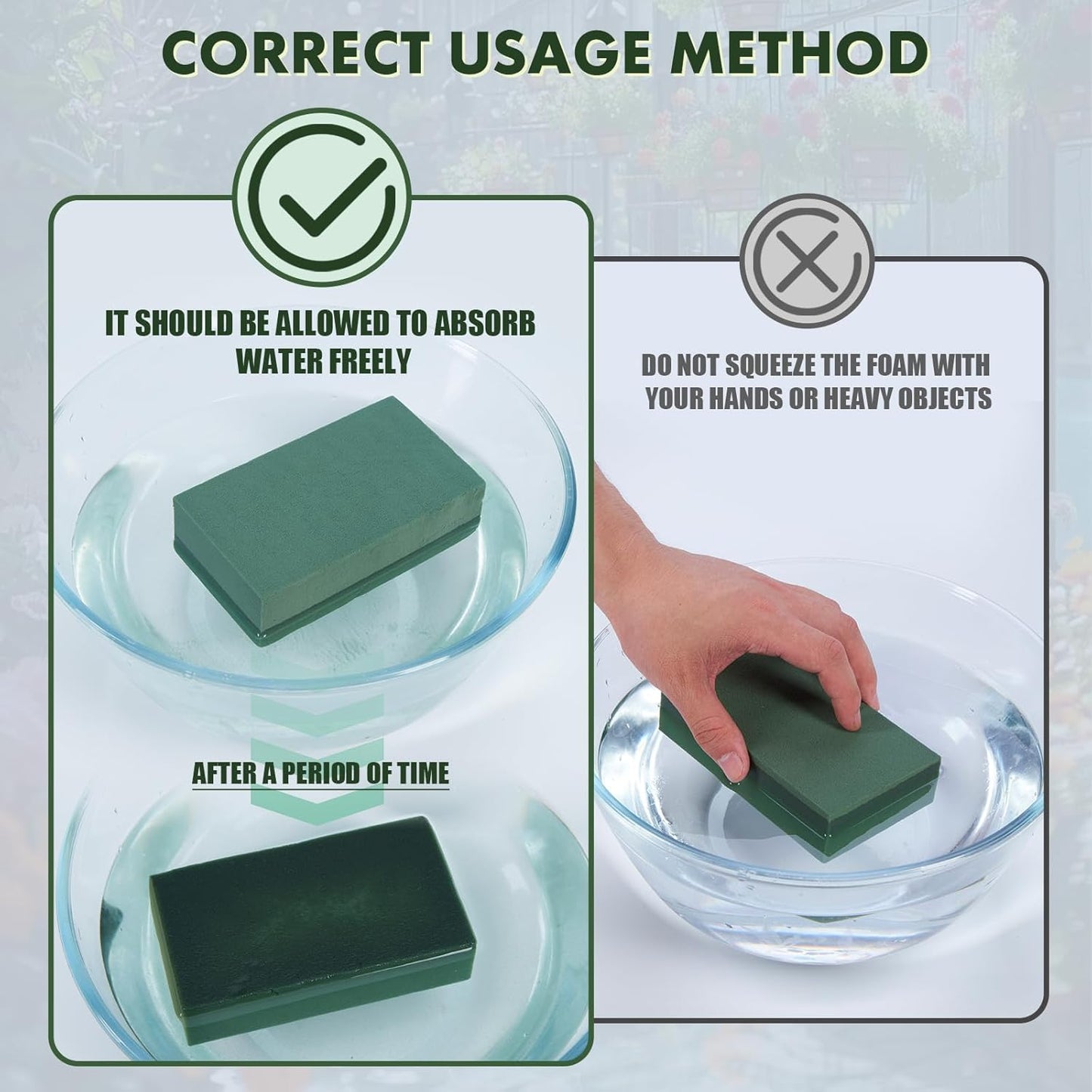 30 Pcs Floral Foam Blocks, 5.5"L x 3.1"W x 1.7"H Green Dry & Wet Flower Foam for Fresh and Artificial Flowers, Plant Foam for Wedding, Birthdays, Pary, Home Decorations