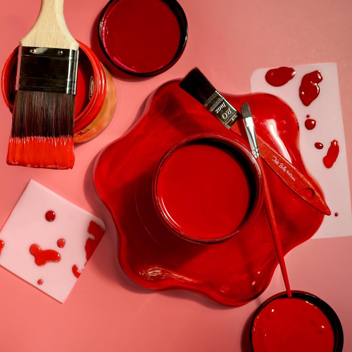 Dixie Belle Paint Company Chalk Finish Furniture Paint - Honky Tonk Red (8oz) - Matte True Red Chic Chalk Mineral DIY Furniture Paint