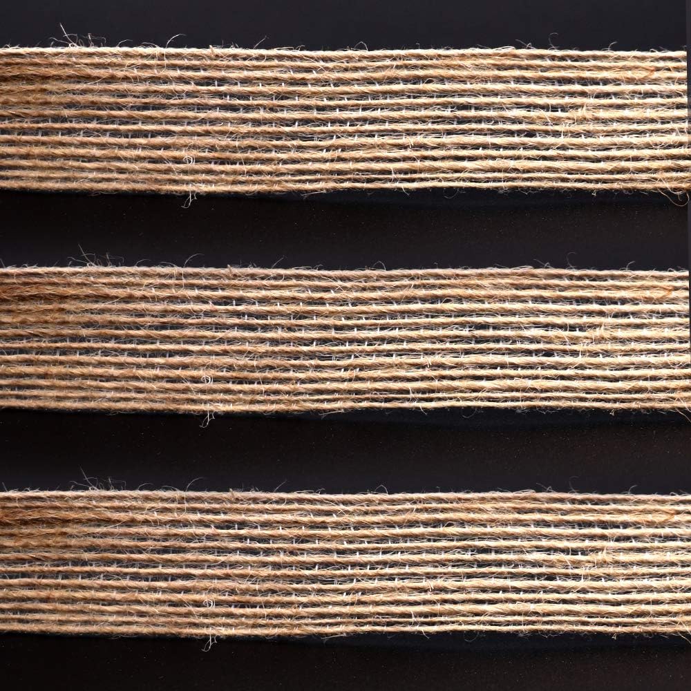 4 Rolls of Natural Burlap Fabric with Burlap Ribbon for Christmas Tree Gift Wrapping Wedding Event Party Home Bows Crafts Decoration, 11 Yards Long 0.8 inch Wide Each Roll (Natural)