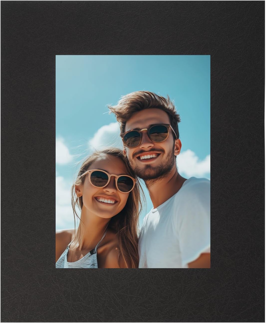 uxcell Picture Mats, 8 x 10 Mat Board Center for 5 x 7 Pictures Acid Free White Core Bevel Cut Frame Mattes with Backing for Display Art Measuring, Black