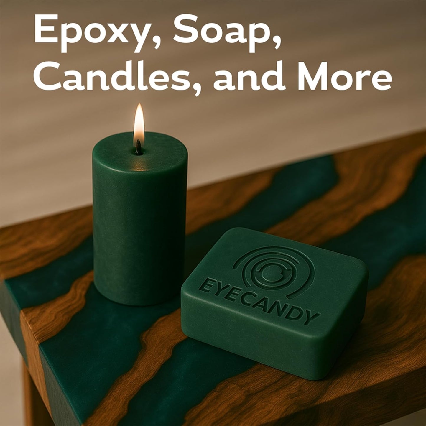 Eye Candy Pigments Premium Green Mica Powder - Green Day (50gr) - for Epoxy, Resin, Soap, Paint, Woodworking, Acrylic Pouring, Bath Bombs, Fishing Lures - DIY Arts and Crafts Additive