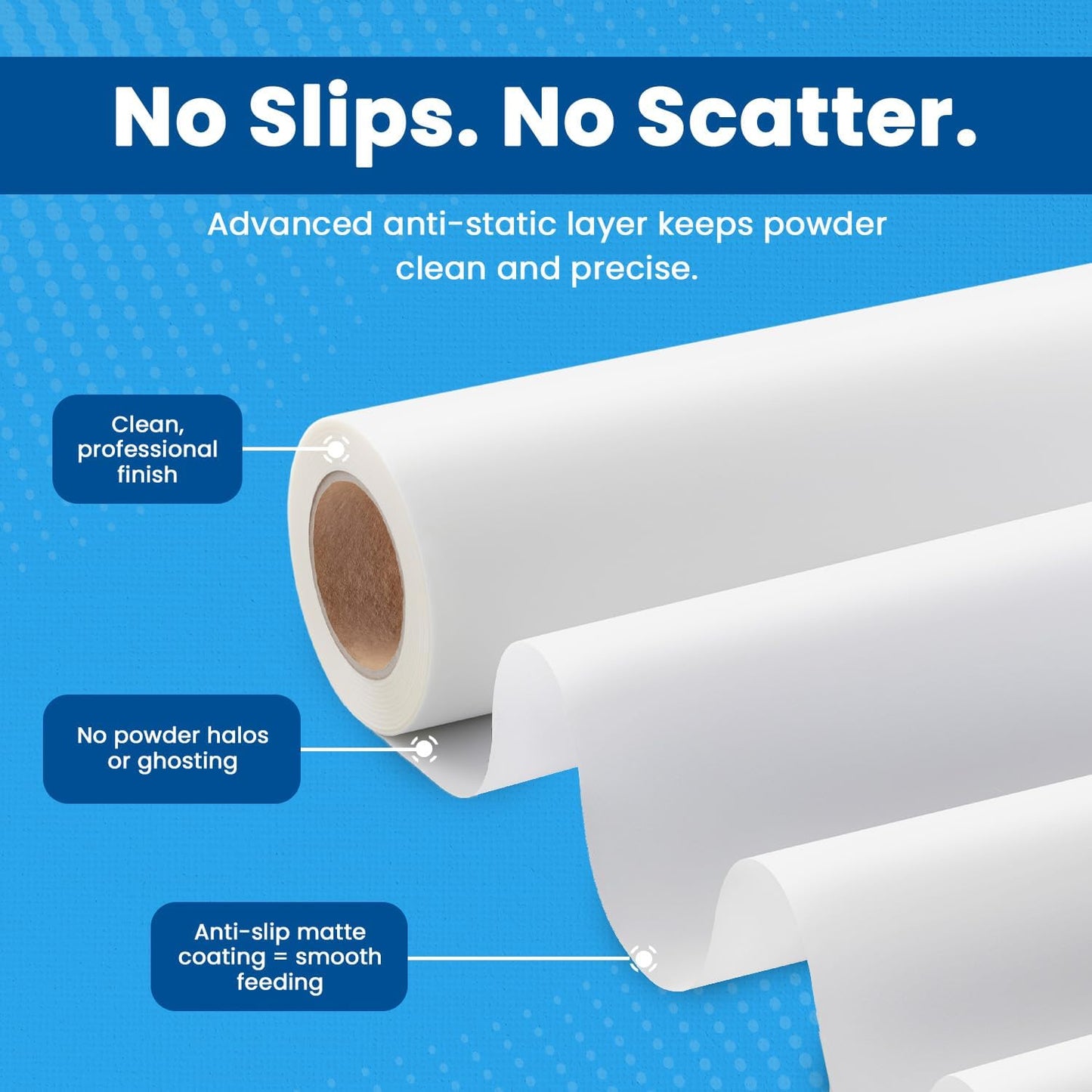 DTF Transfer Film Roll 23.6in x 328ft – Instant Hot & Cold Peel – Double Matte Anti-Static Coating – Premium Heat Transfer Film for Vibrant Colors & Durable Prints – Works with All DTF Printers