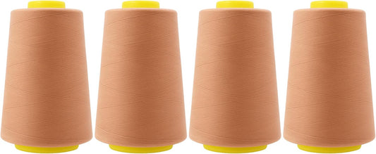 Mandala Crafts 4 Pack of Serger Threads Cones Spools - 40S/2 24000 Yards Polyester Copper Threads for Sergers Machine and Overlock Quilting Sewing Machine