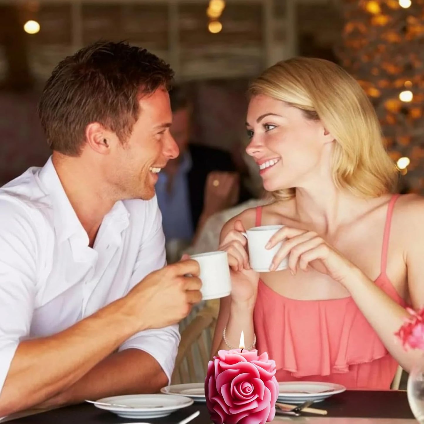 Valentine Rose Pillar Candle Silicone Molds Soap Mold 3D Rose Flower Resin Concrete Mould DIY Supplies Mold for Valentines Anniversary Wedding Table Home Decor