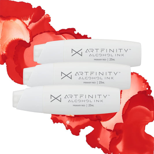 Alcohol Inks 3 Pack - Vibrant, Professional, Dye-Based Alcohol Inks for Artfinity Alcohol Markers, Artists, Drawing, & More! - Primary Red