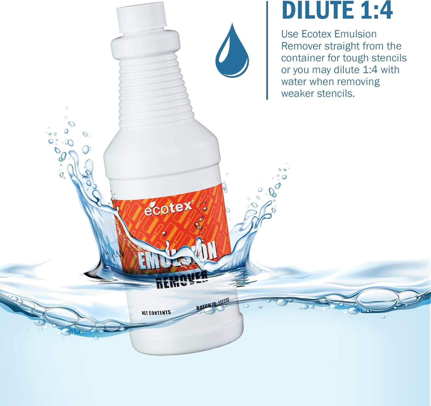 Ecotex® Screen Printing Emulsion Remover (Quart - 32oz.) - Diazo Photo Emulsion Cleaner for Silk Screens and Stencil Remover - Screen Print Direct®