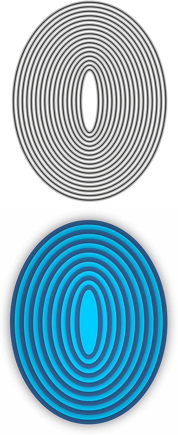 Cutting Dies Metal Stencils Scrapbooking Tools Flowers Lace Frame DIY Embossing Template for Paper Card Making Album Arts Crafts Supplies (Oval Set-14.5x11.2cm)