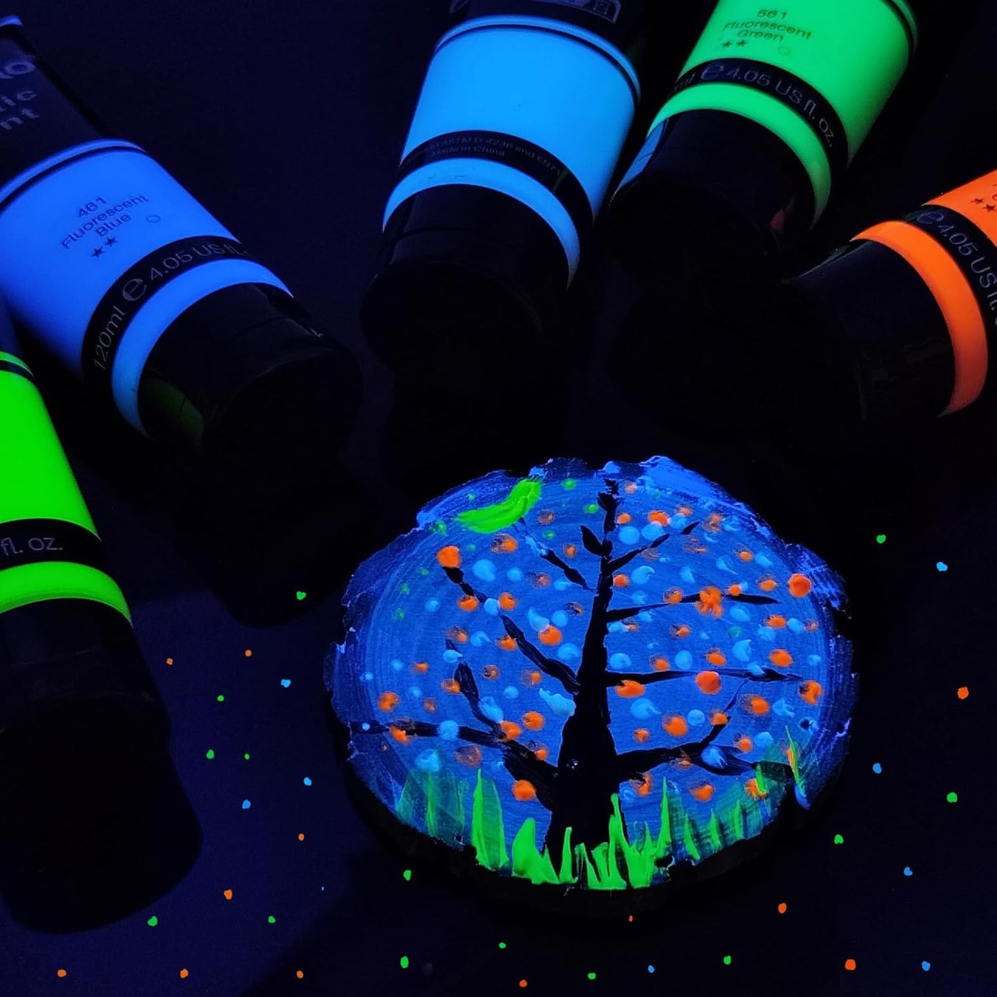 Artecho Glow in the Dark Paint, Neon Neutral Paint (120ml / 4.05oz) Tubes, Art Craft Paints for Canvas, Rock, Stone, Wood, Fabric, Art Supplies