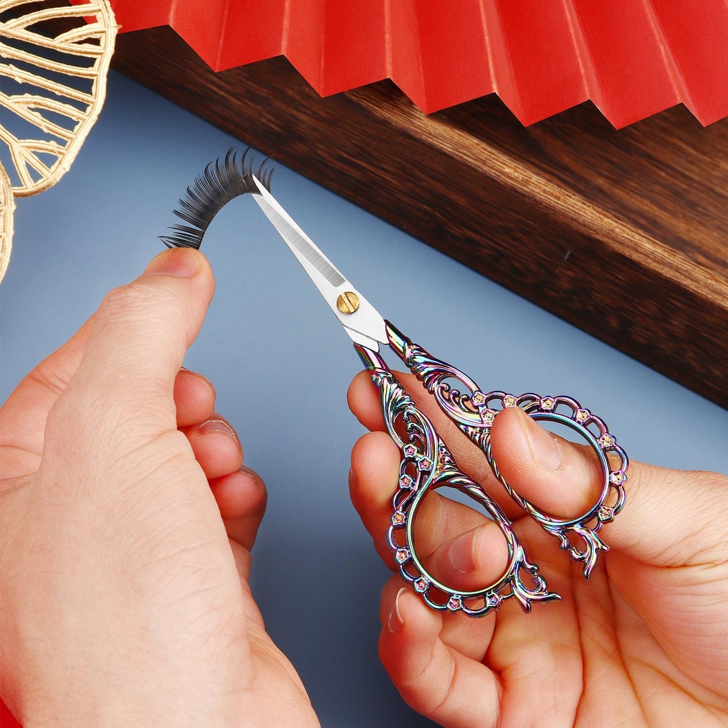 4.7 INCH,Embroidery Scissors Small Sewing Scissors With Cover,Sharp pointed tip,Travel Scissors In A Pouch,Stainless Steel Crochet Scissors for Craft Art Work Color Titanium.