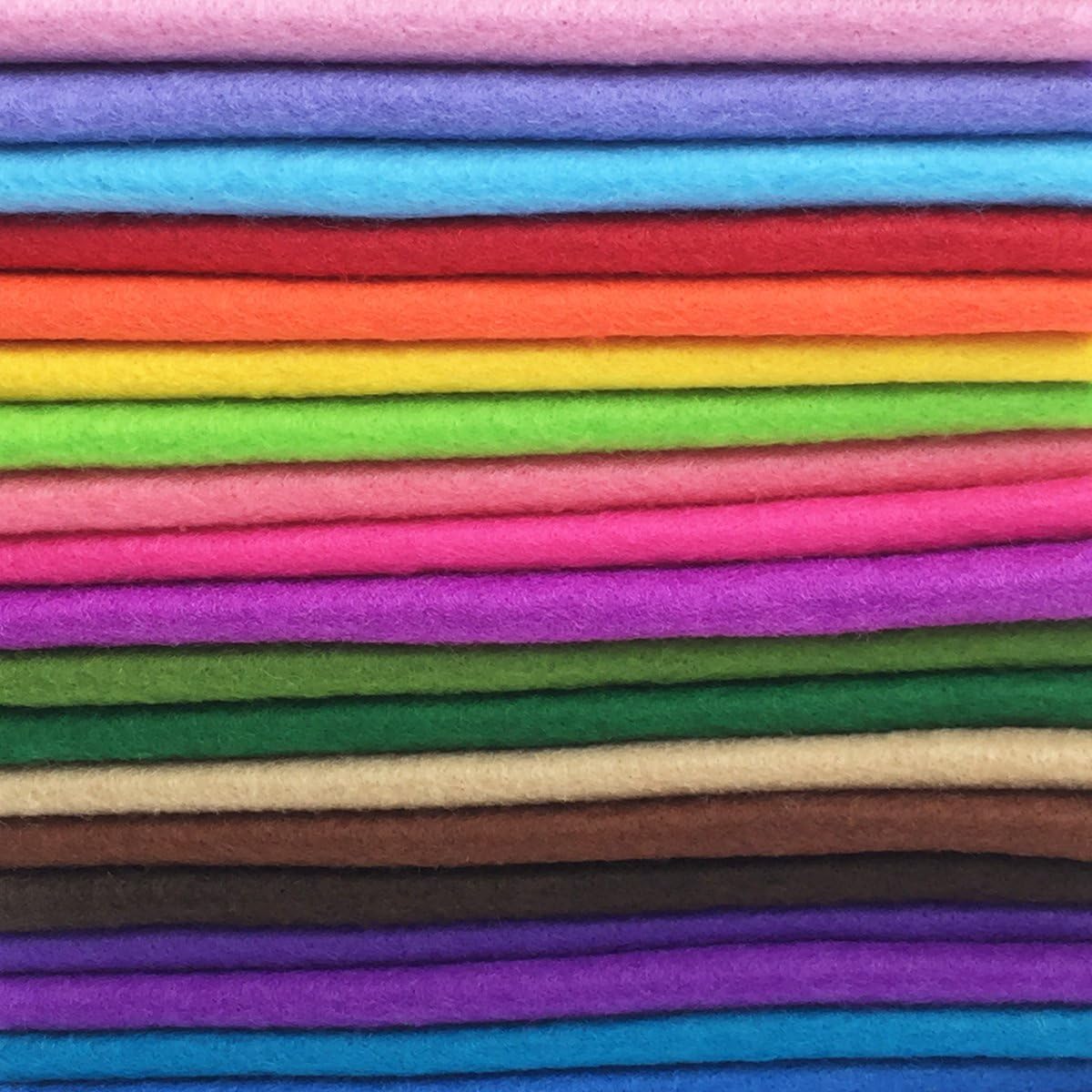flic-flac 28pcs Large 17.8 x 17.8 inches (45cmx45cm) Acrylic Felt Soft Nonwoven Fabric DIY Craft Work Patchwork Sewing Mixed Color 1.4mm Thick