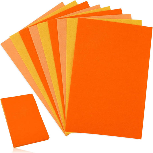 Whaline 18Pcs Fall Felt Fabric Sheets Soft Thick Assorted Autumn Thanksgiving Orange Craft Felt Pack for DIY Craft Sewing Patchwork Art Projects, 3 Colors, 7.9 x 11.8 Inch