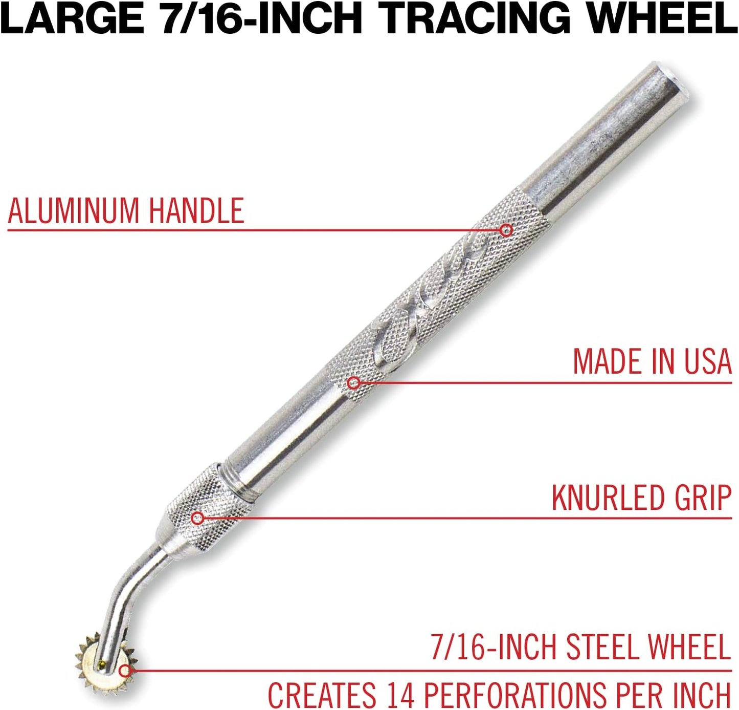 Excel Blades Pounce Wheel Set – Stainless Steel Fabric Tracing, Perforating, Cutting, Sewing, Quilting & Embossing Tool – Set of 3 Assorted Sizes – Made in USA