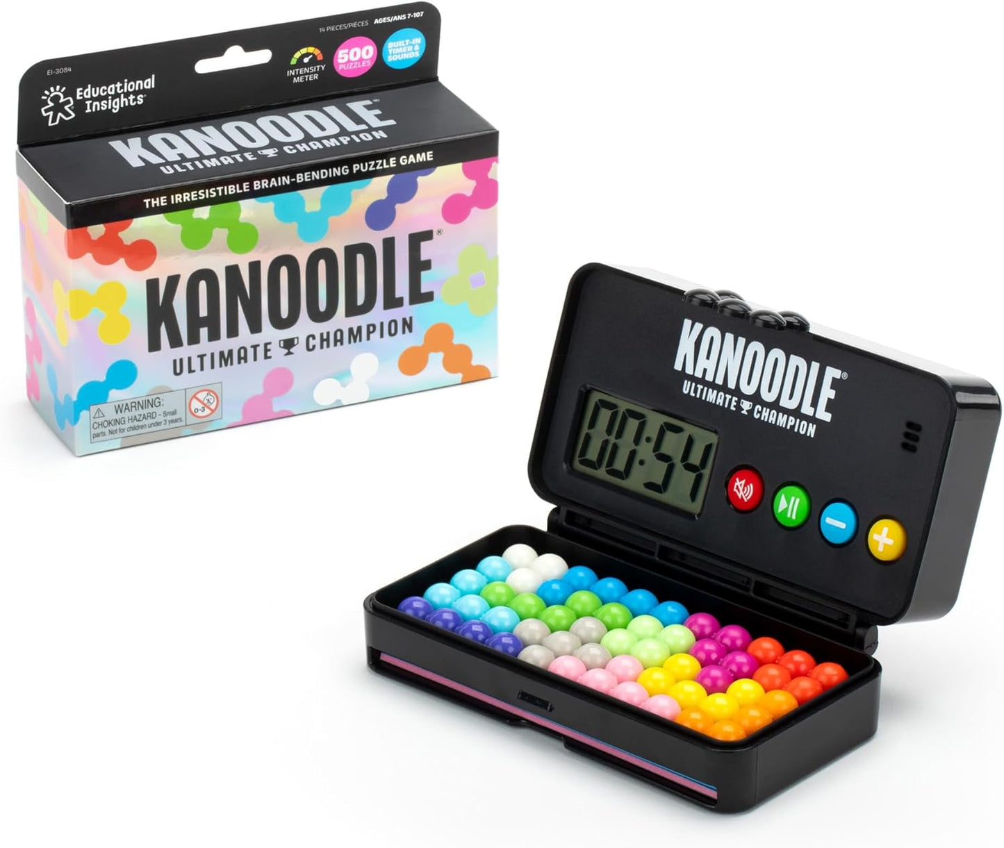 Educational Insights Kanoodle Ultimate Champion - 3D Brain Teaser Puzzle with Timer, Handheld Travel Games & Toys for Single Player, Challenging Logic Puzzles & Gifts for Kids, Teens & Adults Ages 7+