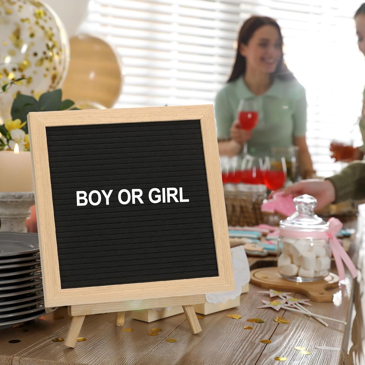 PATIKIL Felt Letter Board, 12x16Inches Black Wooden Changeable Message Board with Storage Bag Stand for Kitchen Menu Classroom Farmhouse Decor Notes, White Letter