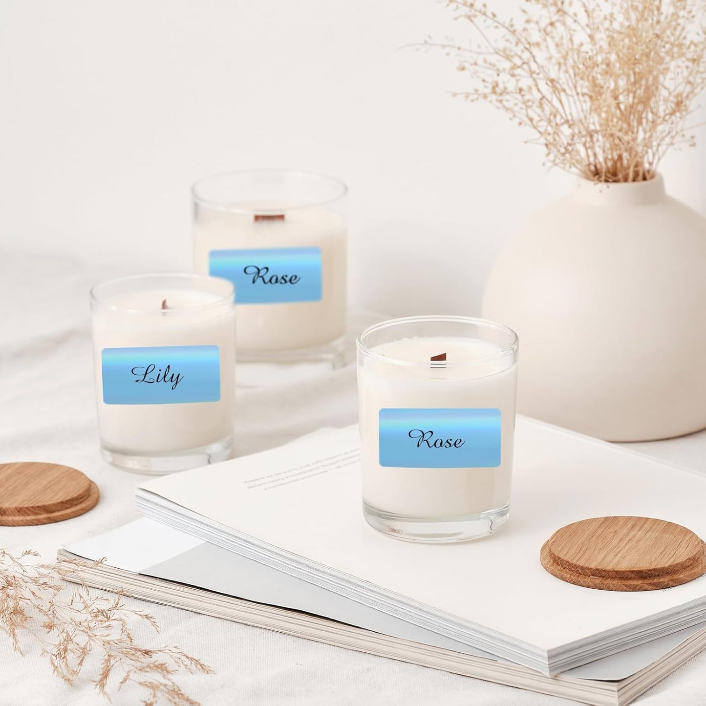 Direct Thermal Label 2x1 Inch- Barcode Labels- Holographic Thermal Sticker Labels for Address, Shipping, Compatible with Rollo Label Printer & MUNBYN& Zebra (300 Labels/Blue)