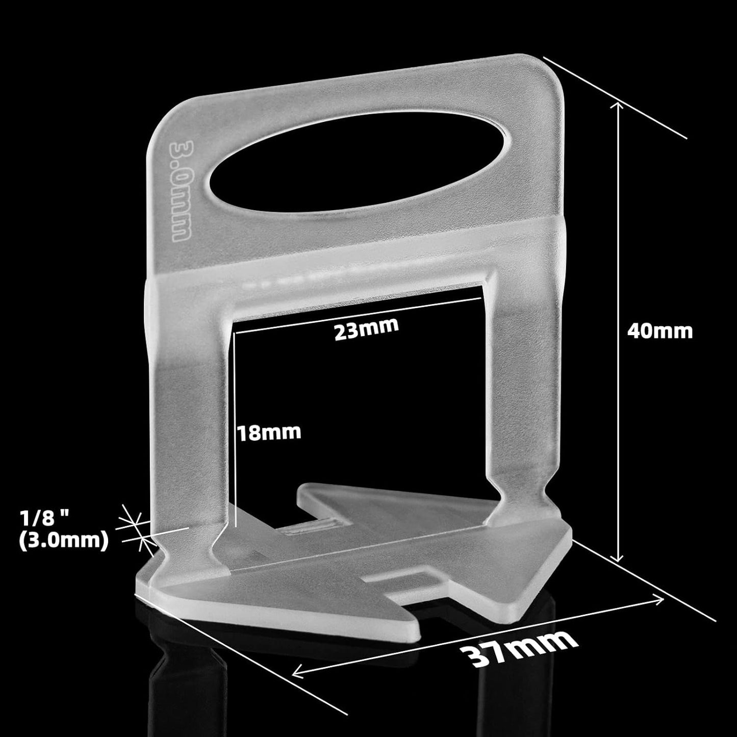 1/8” Tile Leveling System Spacers 2000 PCS Tile Leveling Clips Kit Prevent Tile lippage Leveler Spacers for DIY Professional Ceramic Tile and Stone Installation (1/8 IN, 2000)