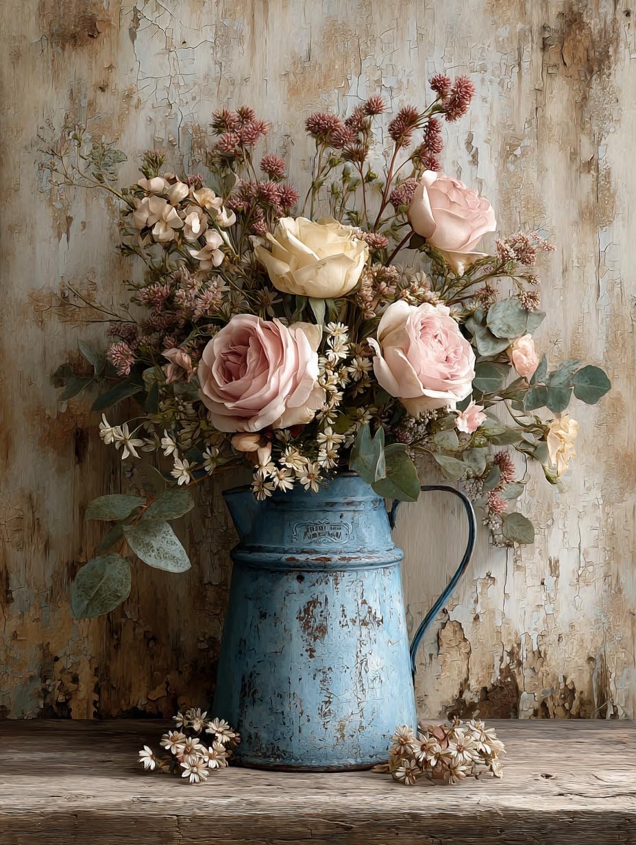 Moohue 14ct Counted Stamped Cross Stitch Kits for Adults Flowers Printed Cross Stitch Patterns Art Crafts Cross Stitch Supplies (Flowers 9)