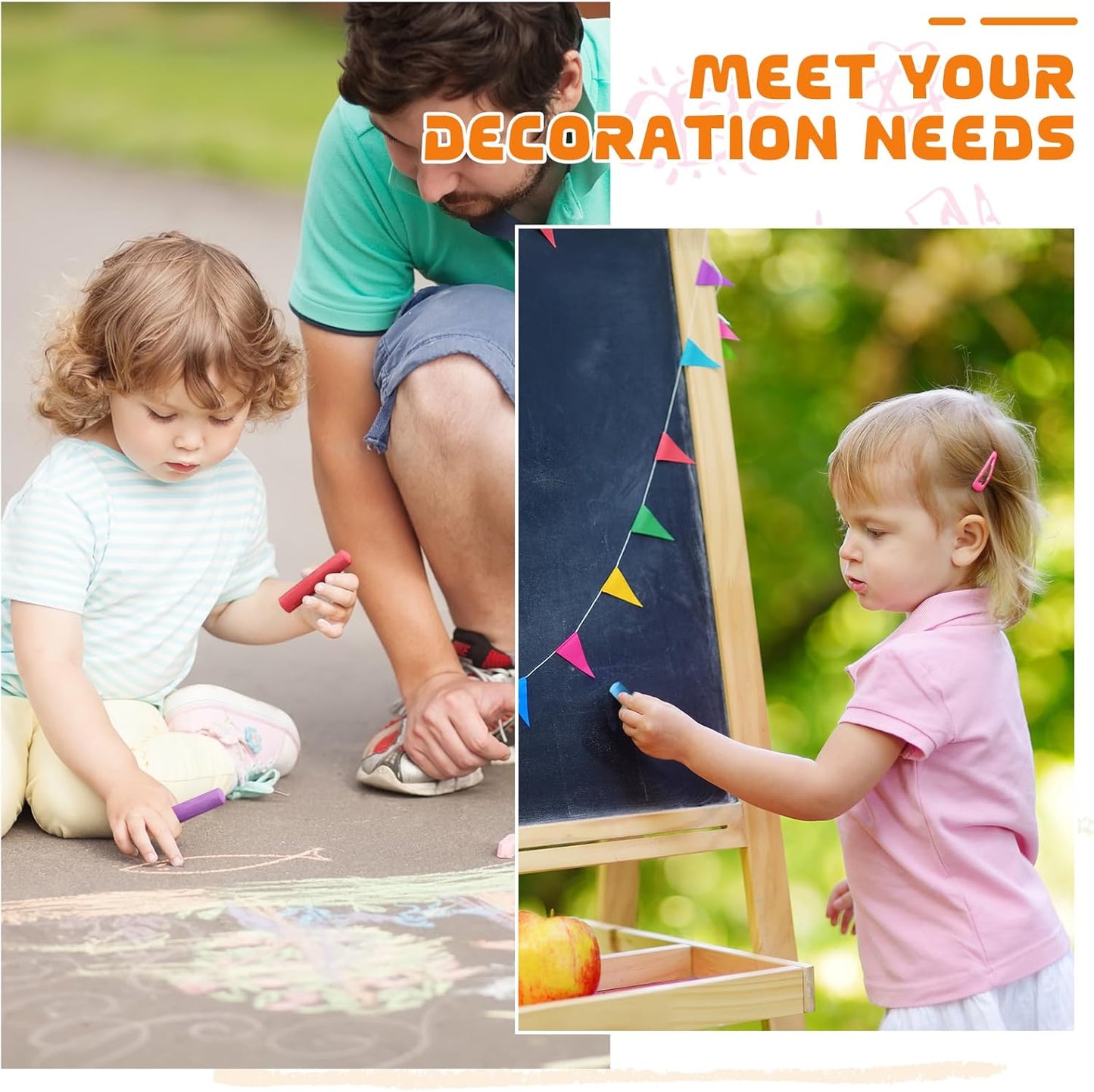 40 Pcs Sidewalk Chalks for Kids Non Toxic Jumbo Chalk for Party Gift Outdoor Art Classroom Play Painting (Multicolor)