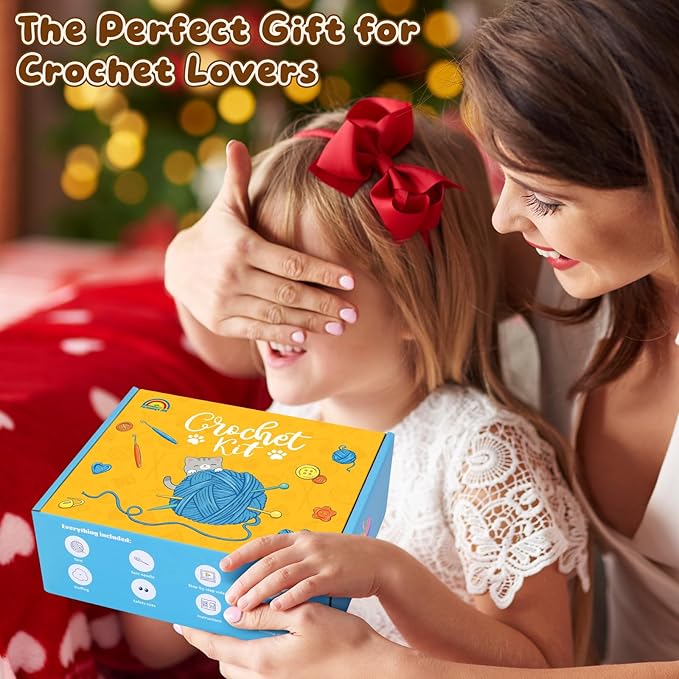 Fortuning's JDS Crochet Kit for Beginners, Crochet Animal Kit Includes Penguin, Capybara & Frog, Complete Starter Kit for Adult and Kids, DIY Craft Crochet Kits, Easy Knitting Kit Christmas Gifts