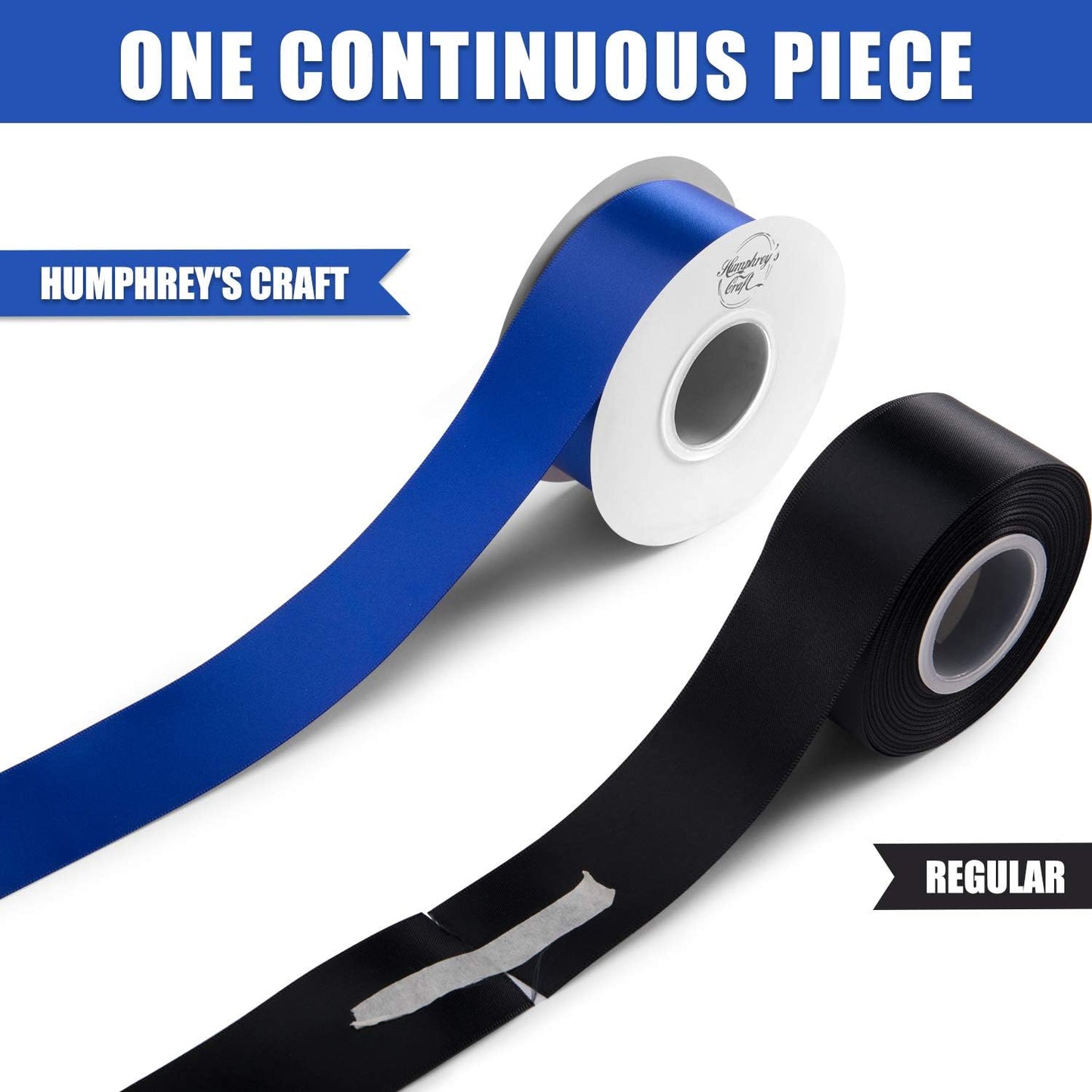 Satin Ribbon 1 Inch White Double Faced - 25 Yards for Gift Wrapping DIY Bows Crafts Bridal Bouquet Cutting Ceremony Sewing Christmas Wedding Baby Shower Decoration Humphrey's Craft