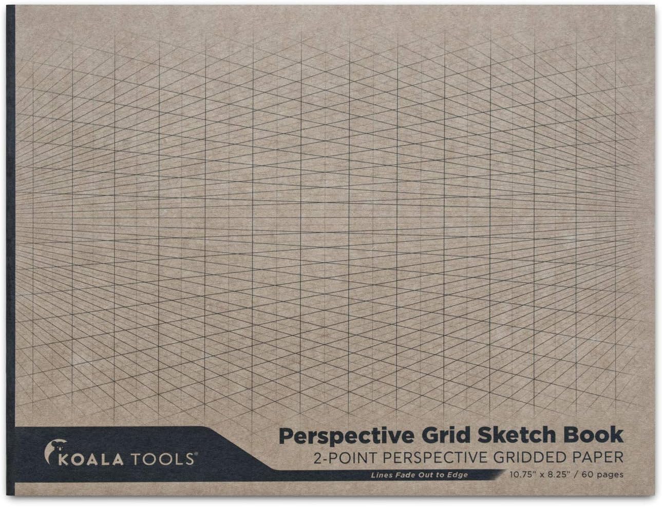KOALA TOOLS | 2-Point Drawing Perspective Notebook (3 Pack) | 10.35" x 8", 60 pp. - Perspective Grid Graph Paper for Interior Design, Industrial, Architectural and 3d Design