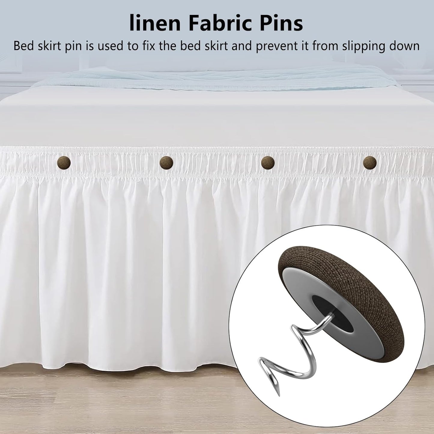 12 Colors Fabric Covered Button Twist Pins Dust Ruffle Pins- for Sofa，Upholstery，Armchair Caddies, Armrest Covers,Bed Skirts, Slipcovers, Headliners (Dark Brown, 12)