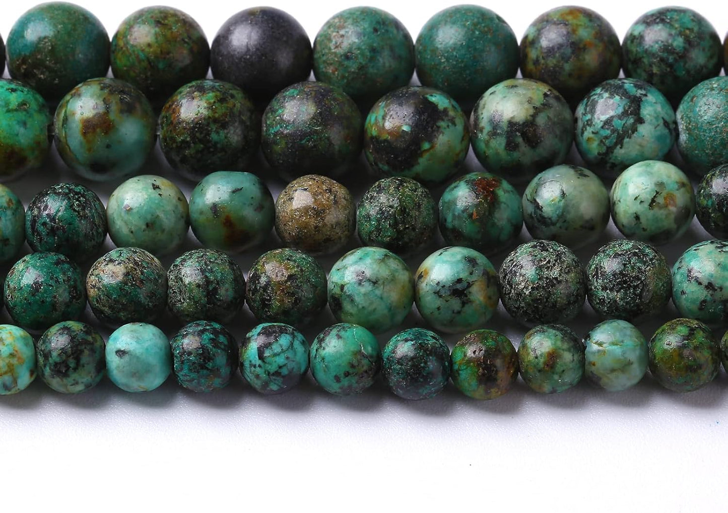 4mm 180pcs Natural African Turquoise Stone Beads for Jewelry Making Round Loose Gemstone Beads DIY Bracelet Necklace Earrings 32" 2 Strands
