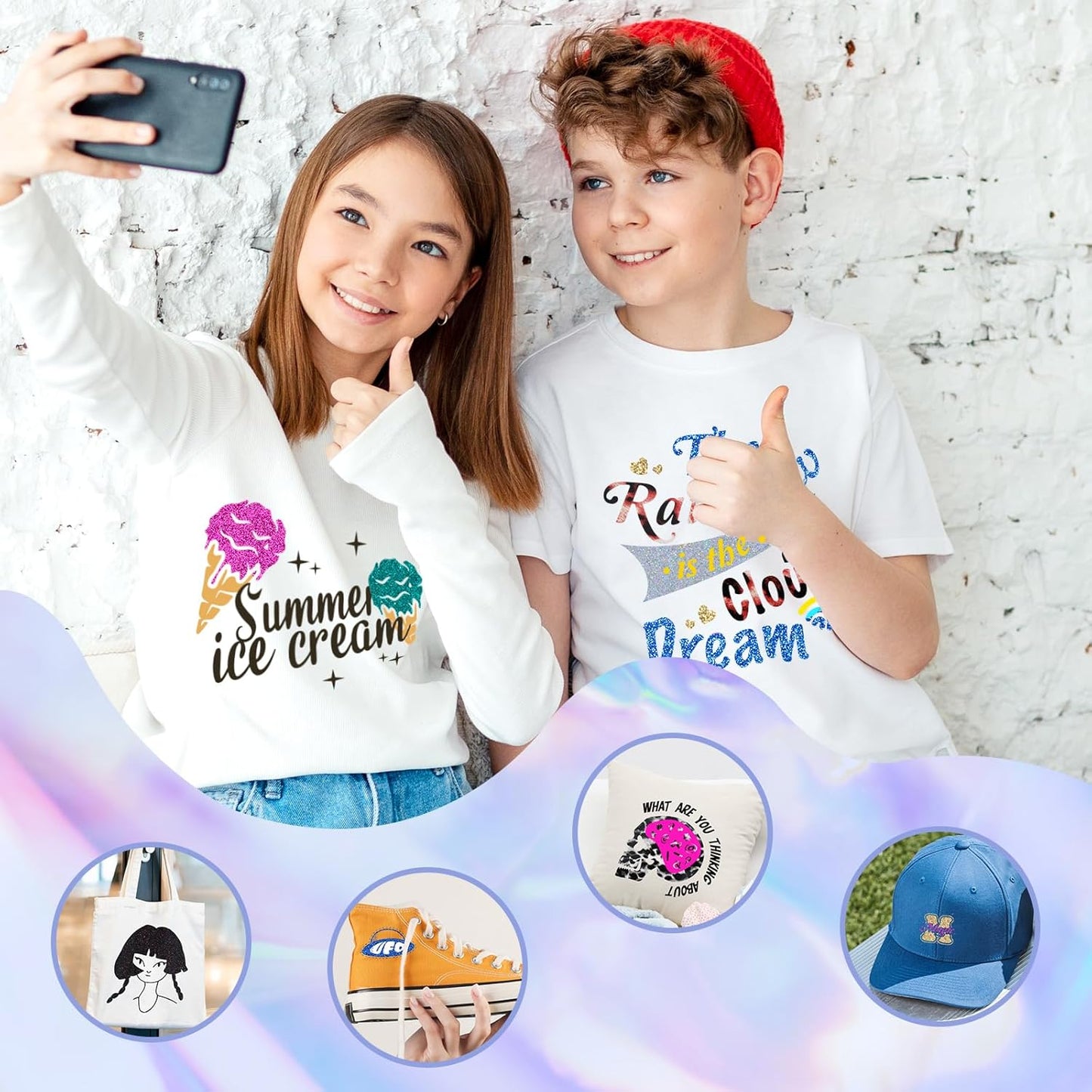 HTVRONT HTV Heat Transfer Vinyl Bundle - 100 Pack 12 * 10in Heat Transfer Vinyl for T-Shirt, 43 Assorted Colors HTV Vinyl Bundle for All Cutter Machine, Easy to Cut & Weed & Transfer Iron on Vinyl