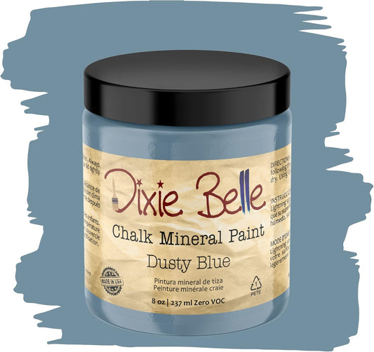 Dixie Belle Paint Company Chalk Finish Furniture Paint - Dusty Blue (8oz) - Matte Faded Denim Chic Chalk Mineral DIY Furniture Paint